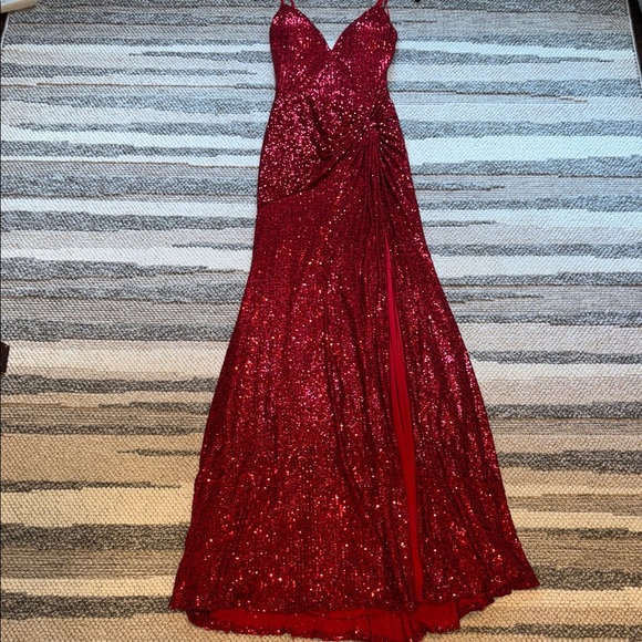 Jovani Dresses & Skirts - Jovani Sparkling Red Prom Dress Size 4